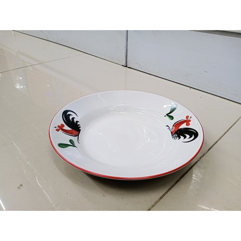 Kopin - Piring Makan Keramik / Porcelain Plate Kopin Ayam Jago Kpb9d 9 Inci