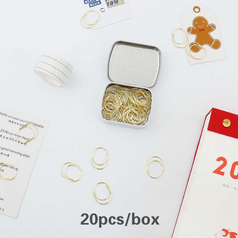 20pcs/box School Office Supplies Cute Metal Paper Clips Office Stationery