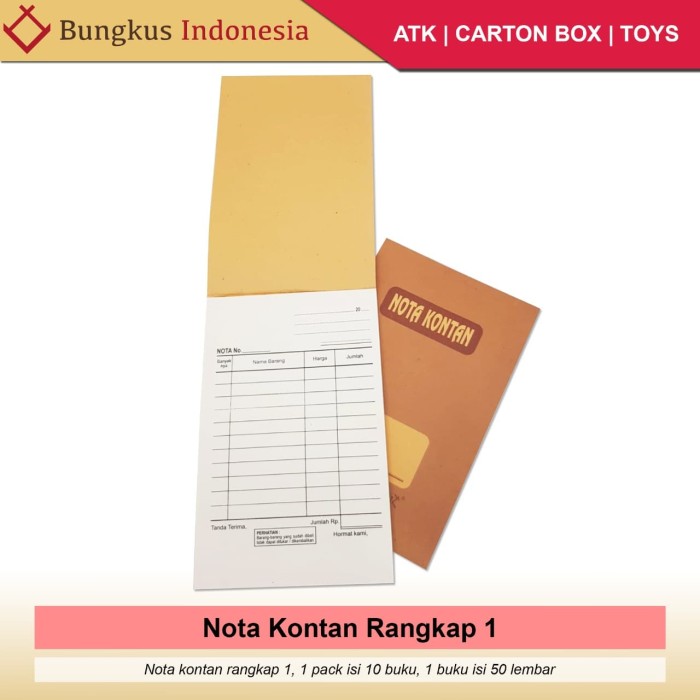 

A81Duya Nota Kontan Rangkap 1 1Pak Isi 10 Buku As71S0D