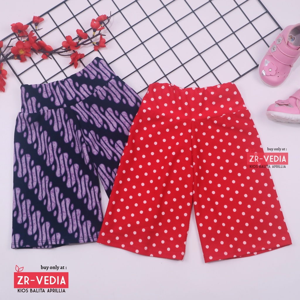 Kulot Motif Uk. 2-3 Tahun / Celana 3per4 Anak Perempuan Skirt Pendek Pants Kulot Bawahan Polos Murah