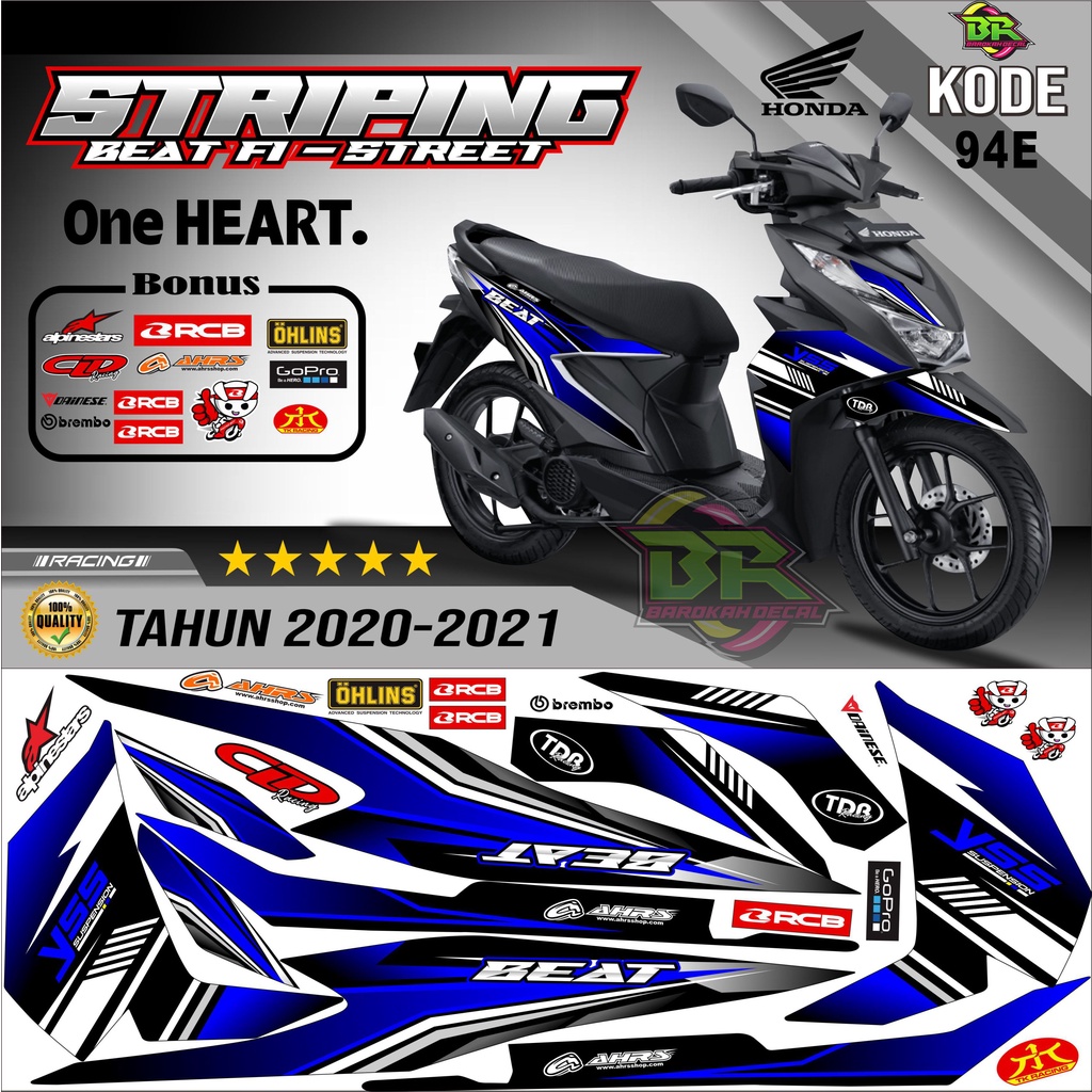 Striping Beat New 2020-2023 Stiker Lis Beat New Variasi kode 94