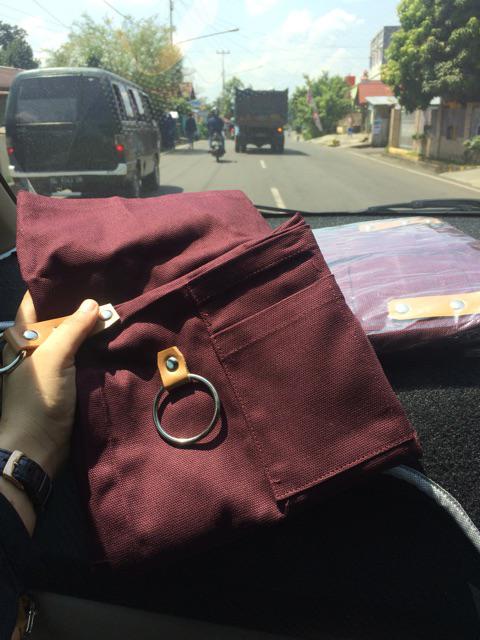 Apron Barista Apron Barberman Bahan Kanvas Tali Synthetic Leather Model Necklace