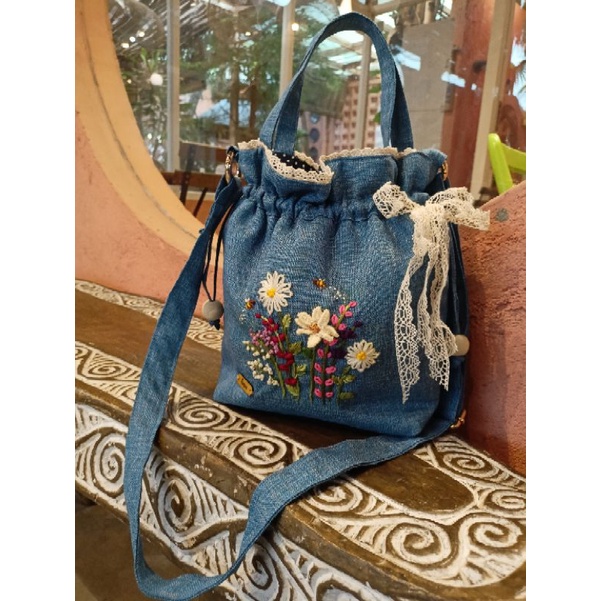Tas Serut Sulam Pita Handmade