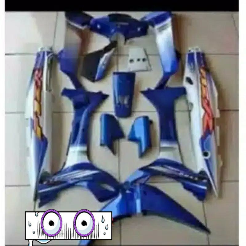 cover body Bodi halus Full set Yamaha F1ZR Biru putih
