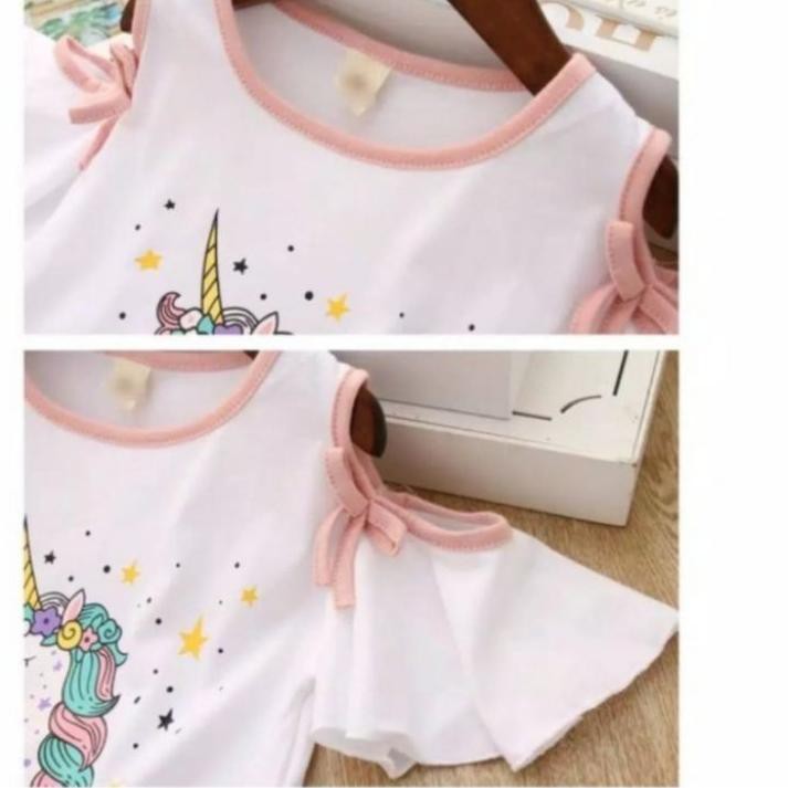 ℗ SETELAN BAJU ANAK IMPOR, SETELAN BAJU TUTU UNICORN, SETELAN BAJU SABRINA TUTU SHOULDER OFF ☟