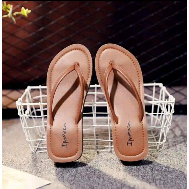 sandal wedges wanita japit simple new