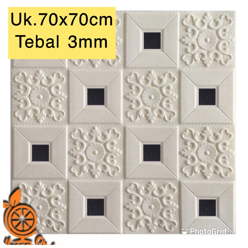 COD FOAM WALLPAPER DINDING 3D / WALL FOAM / BRICK FOAM BATU BATA MURAH-Batik hitam 3mm