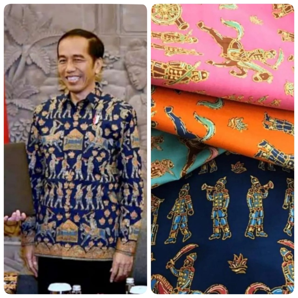 KAIN BATIK KATUN HALUS MOTIF WAYANG SARIMBIT LEBARAN