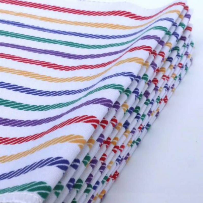 1 LUSIN Alas Ompol Bayi Motif Lurik Rainbow Size BESAR Daya Serap Air Bagus