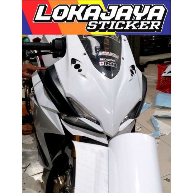 STICKER SKOTLET MOTOR PUTIH GLOSSY WHITE
