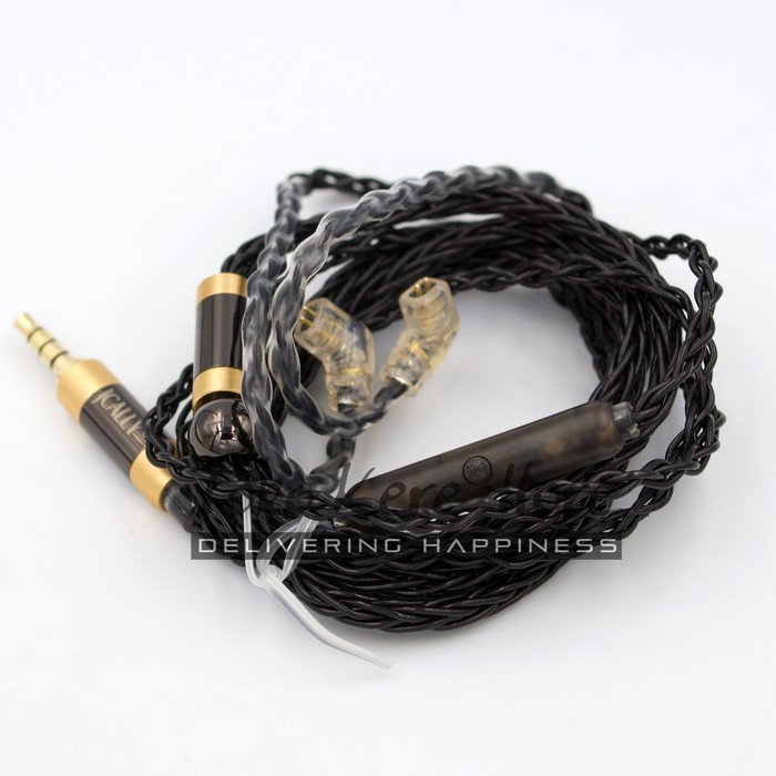 JC Ally JC08 Silver Black - Earphone Upgrade Cable 8 Core with MIC