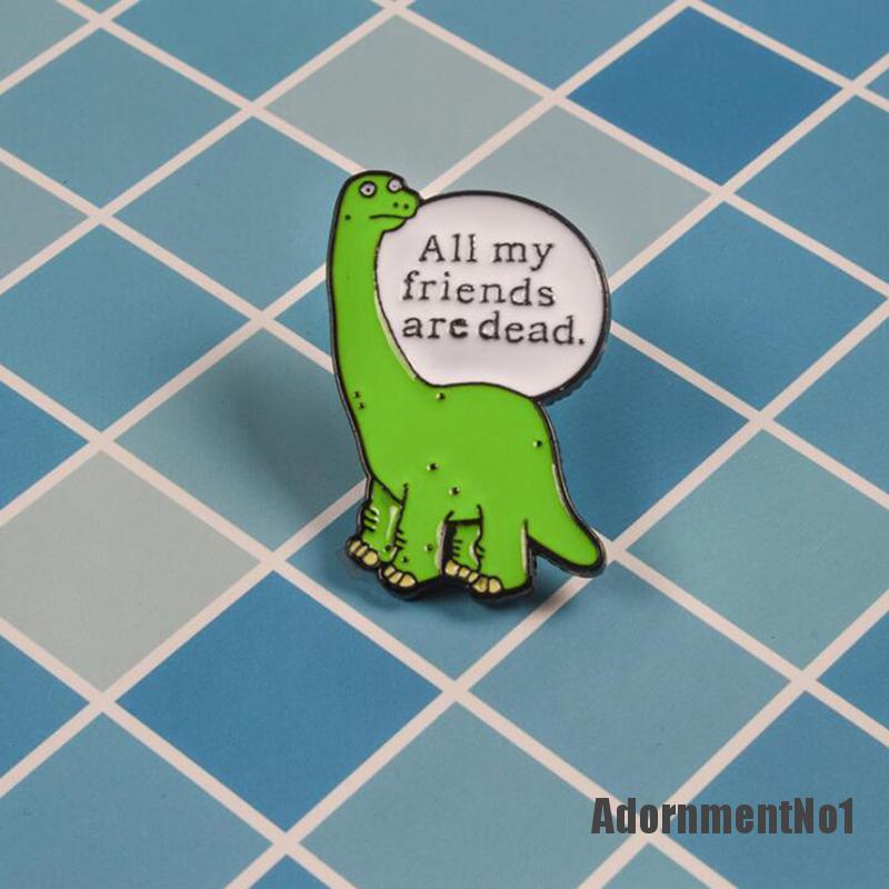 (Adornmentno1) Bros / Pin Bahan Metal Desain Dinosaurus Hijau Enamel Untuk Aksesoris Pakaian