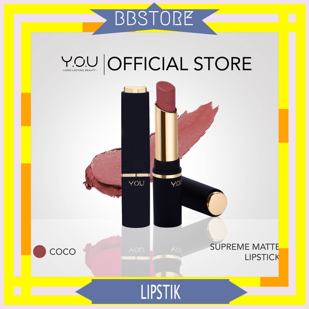 LIPSTIK YOU SUPREME MATTE LIPSTICK 3.2 G EXTRA SOFT TEXTURE AND LONG LASTING