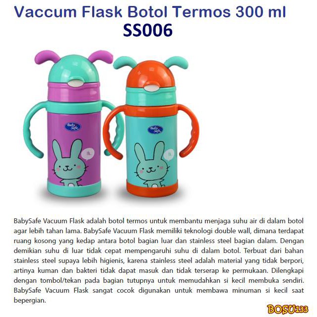 BOSU133 VACCUM FLASK BOTOL TERMOS 300 ML SS006