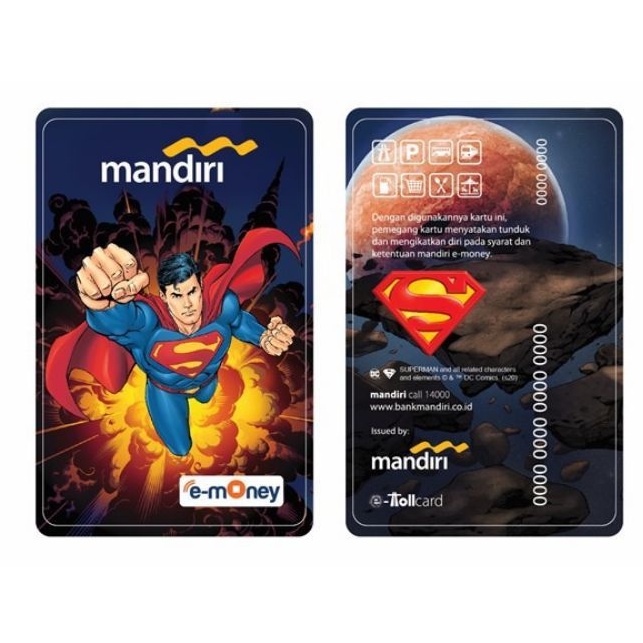 Mandiri eMoney DC Heroes - Cosmic Superman ORI /Like eTOLL Tapcash Flazz or Brizzi