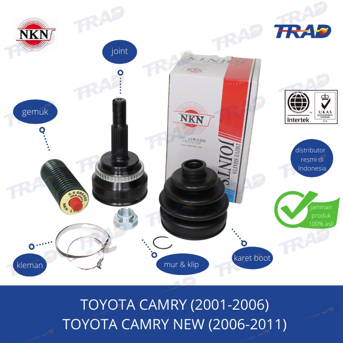 CV Joint AS Roda Luar NKN Toyota Camry, Camry New (ABS)