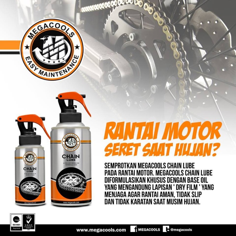 CHAIN LUBE Pelumas Rantai / Gear Sepeda Motor MEGACOOLS - 300ml