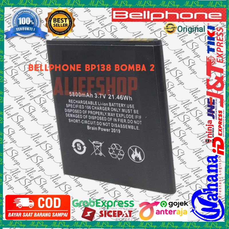 Batrai Bellphone BP138 Bomba 2 New Batre Bell phone BP 138 Baterai Original