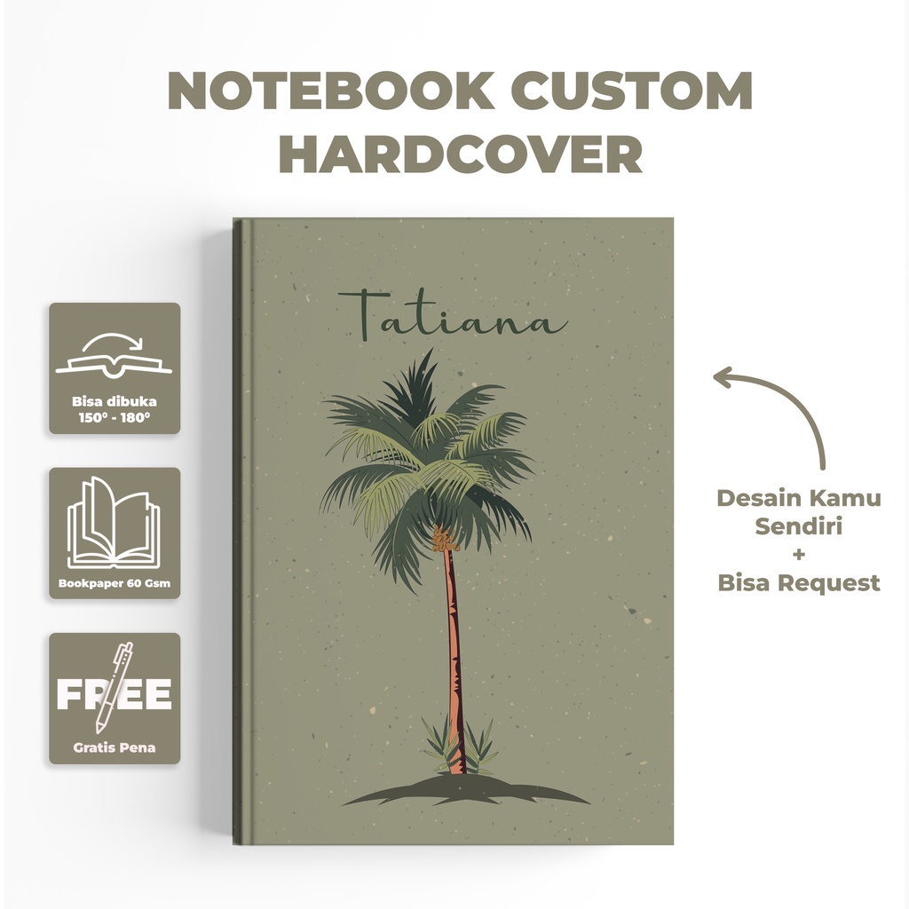 

NOTEBOOK CUSTOM LEAF GREEN SIMPLE / BIRTHDAY GIFT / notebook custom / notebook estetik / notebook keren / notebook kekinian