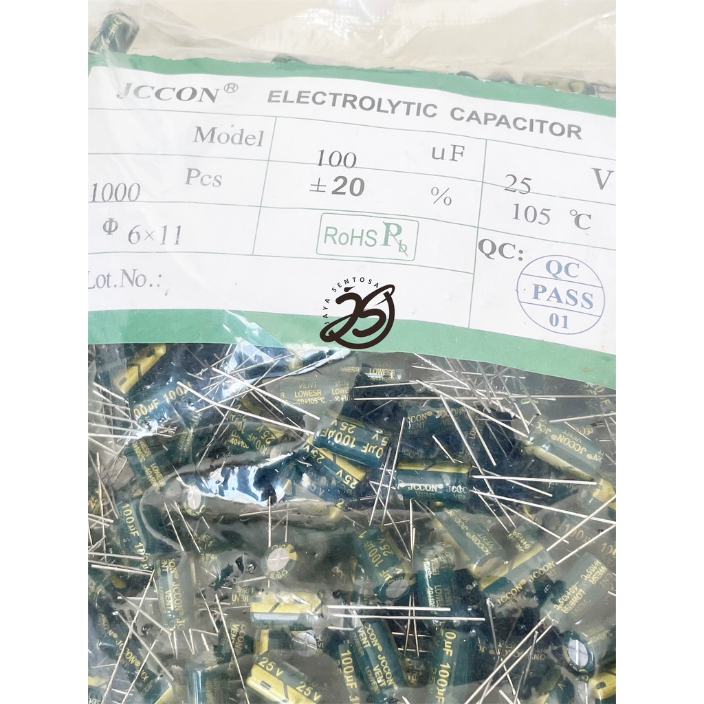 ELCO 100UF 25V (1 BUAH) KAPASITOR CAPACITOR ELCO KAPASITOR ELKO KAPASITOR 100 UF 25 V