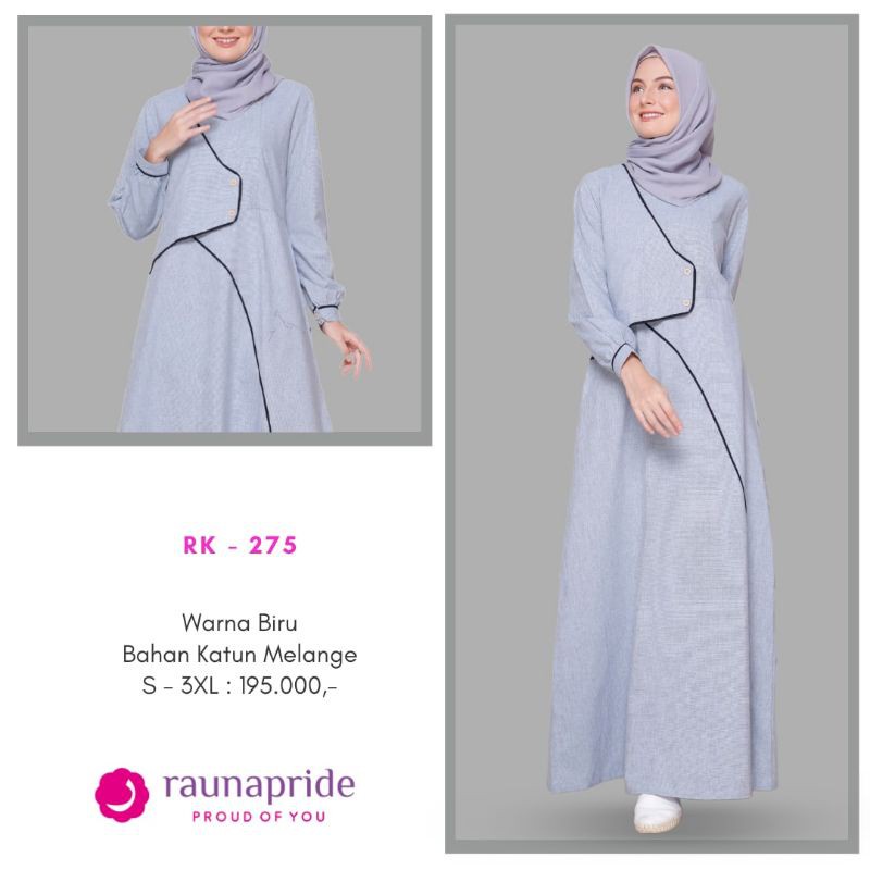 GAMIS TERBARU RAUNA RK-275 BIRU