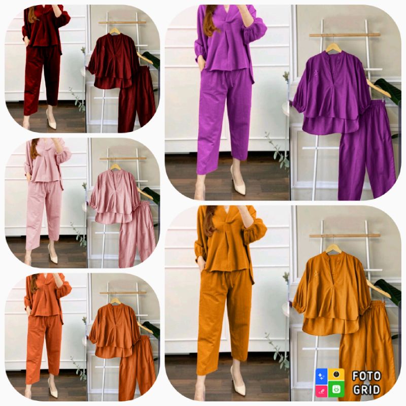 Baju setelan wanita dewasa Us Set Clorya Model Setelan wanita dewasa Import kekinian terbaru 2021