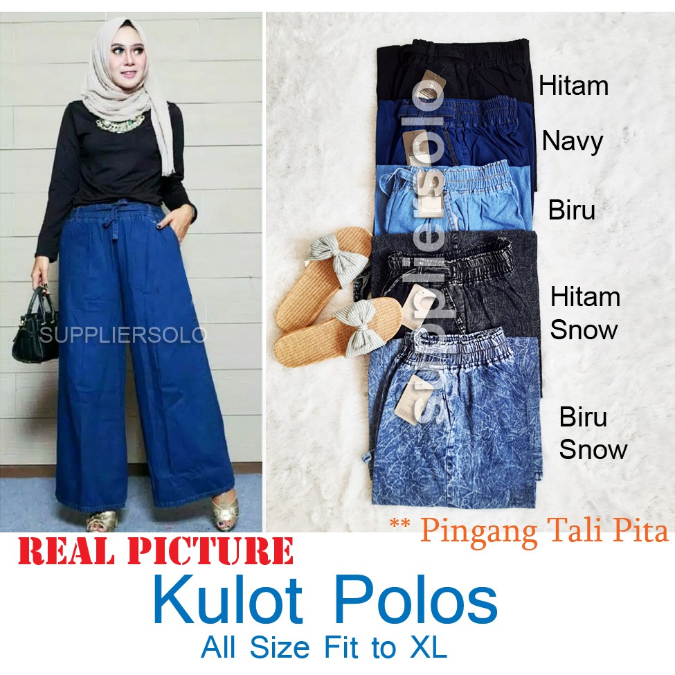 CELANA KULOT JEANS POLOS XL dan JUMBO XXXL