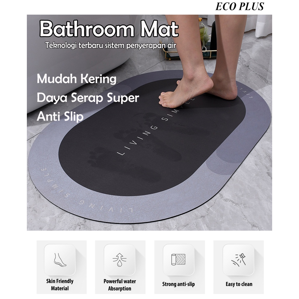 Bathroom Mat Floor Mat Quick Drying Keset Kamar Mandi Anti Slip Daya Serap Super