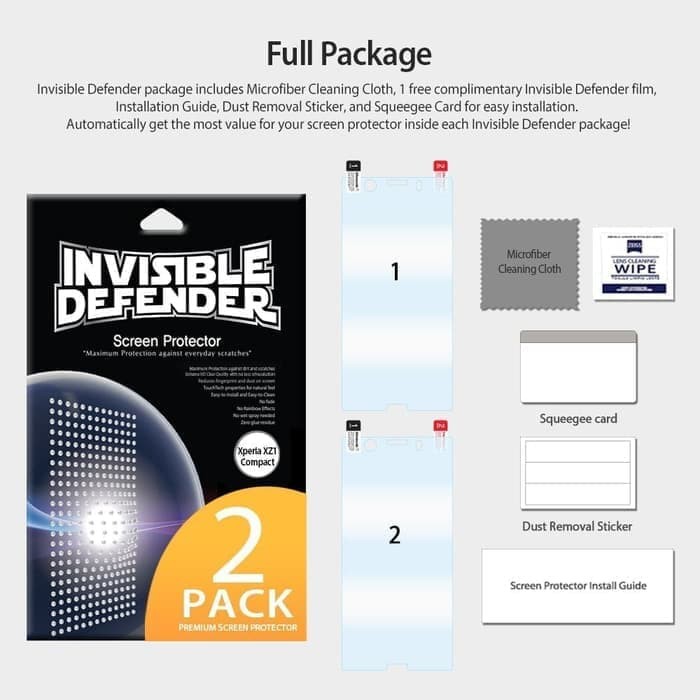 INVISBLE DEFENDER REARTH RINGKE ANTI GORES SONY XPERIA XZ1 COMPACT