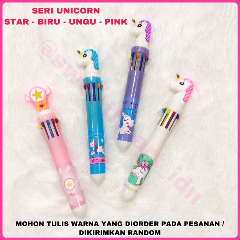 Pulpen tinta 10 warna / pen karatkter lucu bt2I tinta 10 warna