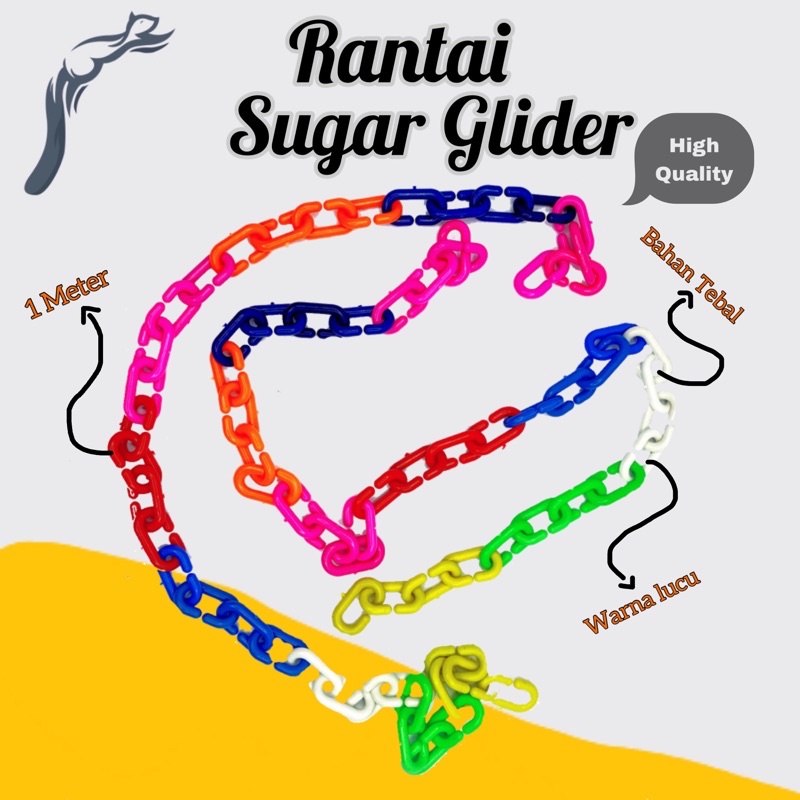 RANTAI SUGAR GLIDER 1METER MAINAN AKSESORIS CLIMBING ROPE TUPAI TERBANG