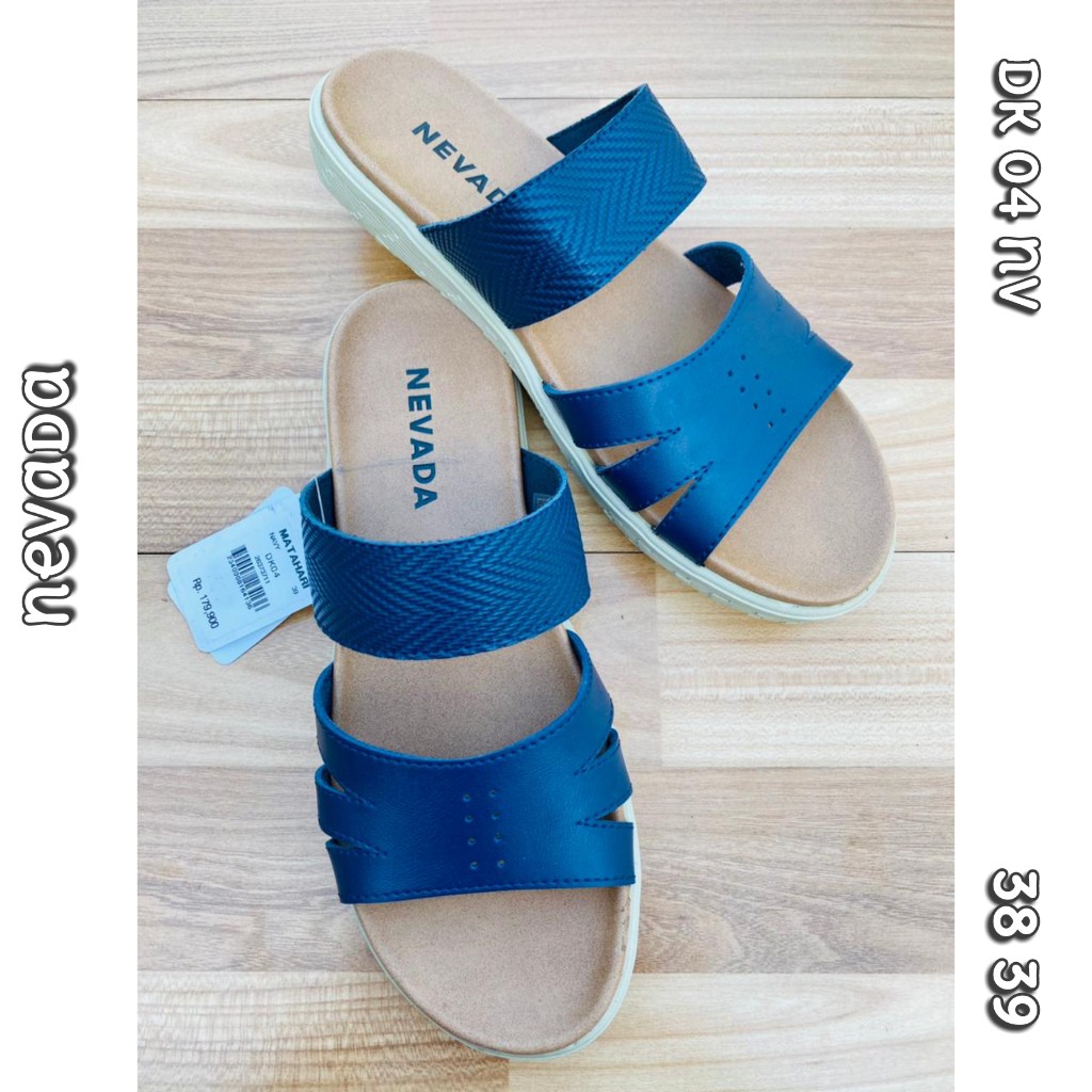 sandal nevada slop navy brown