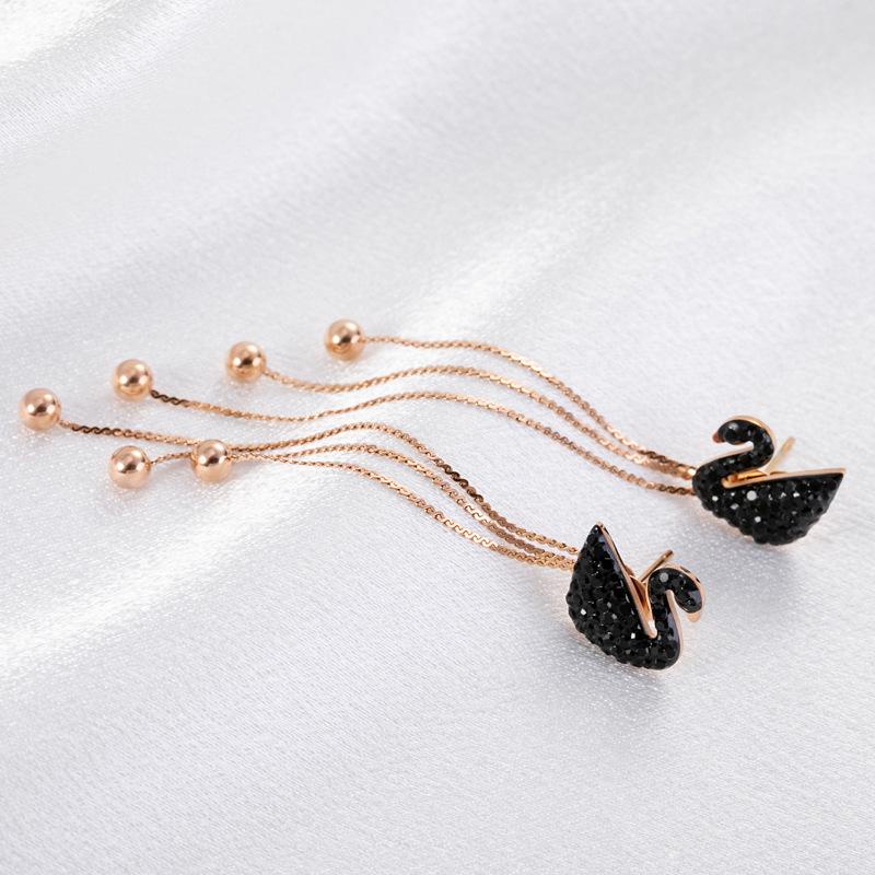 COD! anting titanium stud swan panjang bulat / bisa pendek anti karat import