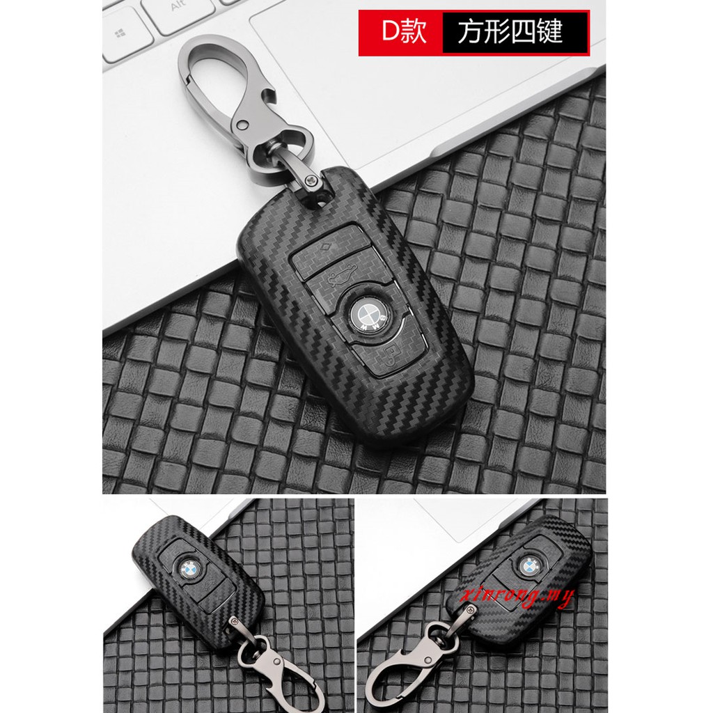 Kulit Asli Case Cover Case Kunci Mobil Auto Keyless Smart Remote Gantungan Kunci Ring Holder Fob Shell Tas Kantong Pelindung Aksesoris Untuk BMW