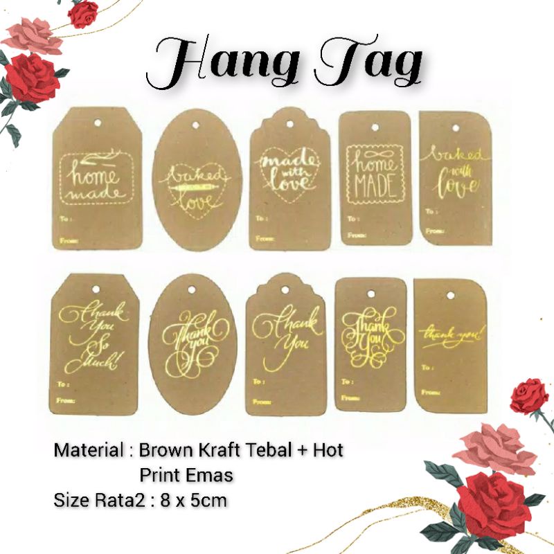 

Hang Tag Lable Label Kartu Ucapan Hiasan Packaging Gift Tag 10pcs