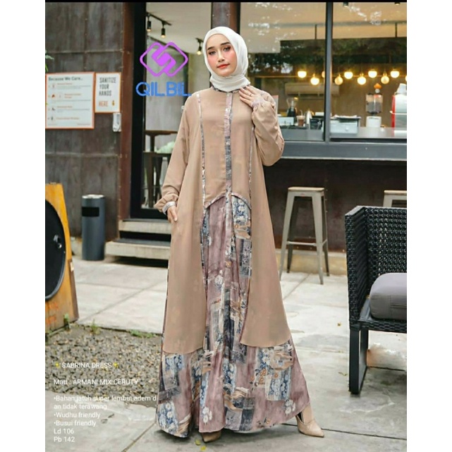 SABRINA DRESS || Gamis wanita Armani mix Ceruty ORI byQilbil