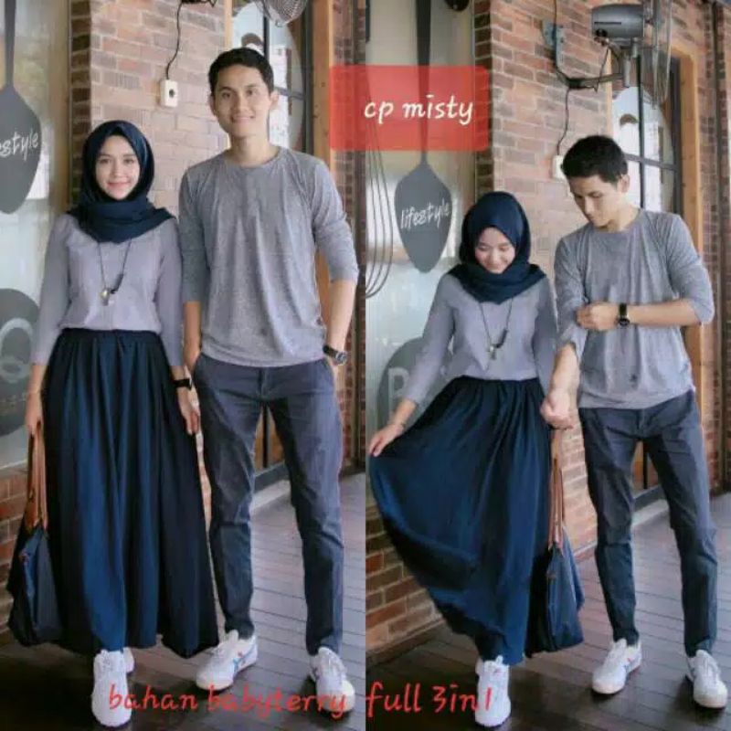 XOS - CP MISTY/ SETELAN PASANGAN MUSLIM / FASHION COUPLE / BAJU PASANGAN KEKINIAN /COD✅ Good Quality