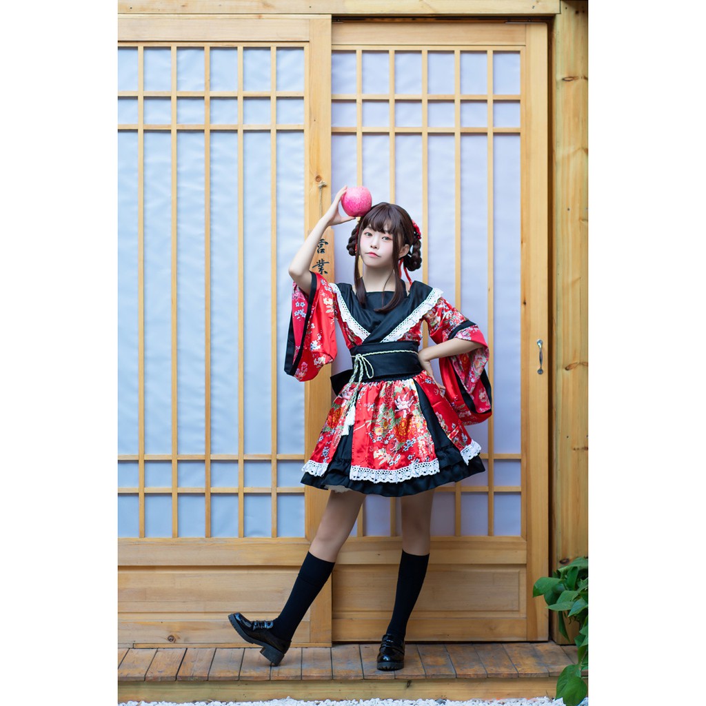 CC-20 black sailor yukata kimono lolita waloli cosplay costume kostum