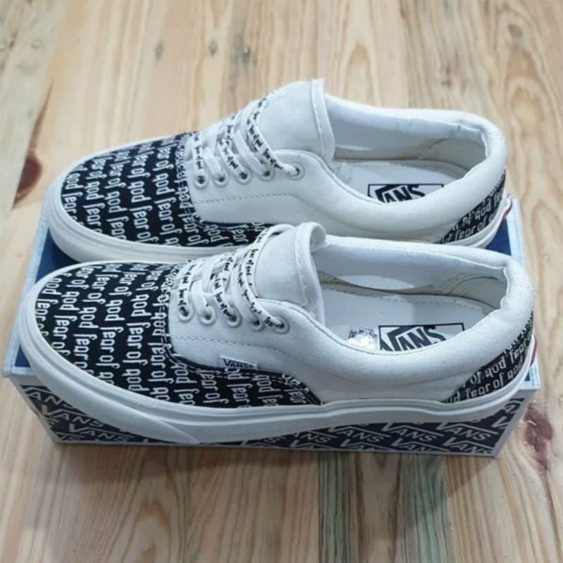 100% PREMIUM FEAR OF GOD X VANS ERA 95 DX REISSUE MARSHMALLOW BLACK WHITE WAFFLE ICC