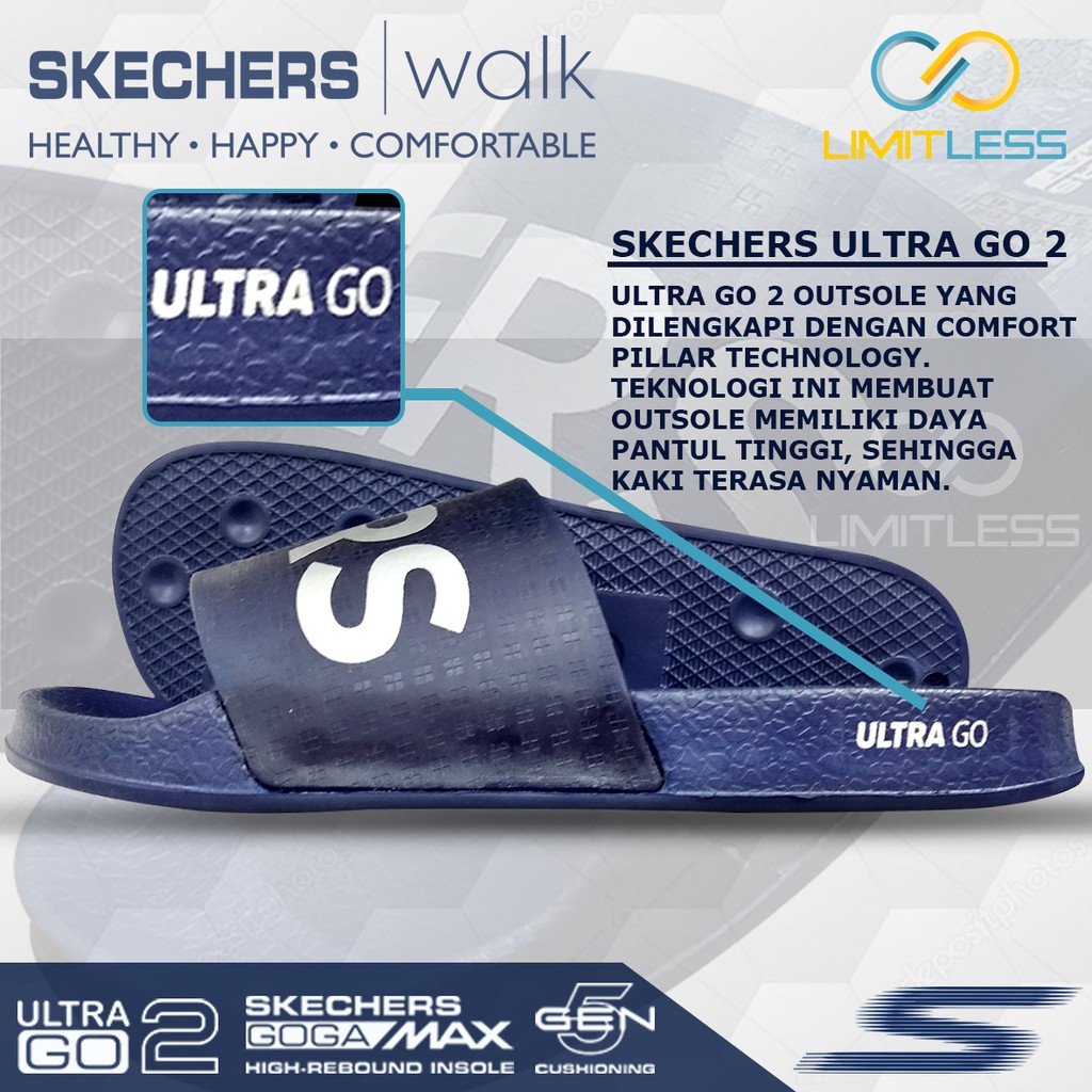 Sendal Selop Pria Skechers Sandal Santai Slide Pria Terbaru Sendal Slip on Casual Pria Kekinian