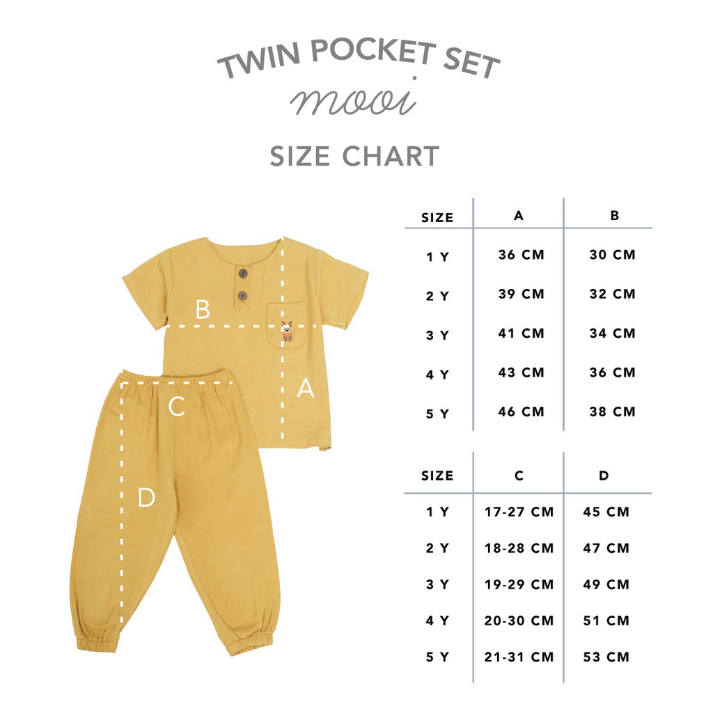 Mooi Setelan Anak Unisex Twin Pocket Set