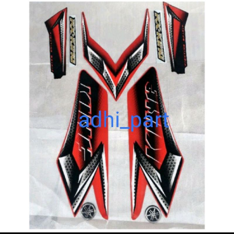 paket list striping rx king 2008 merah maron komplit emblem set