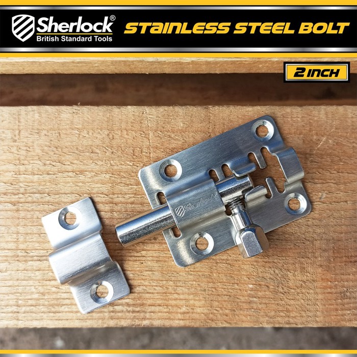 Grendel Slot Kunci Pintu 2 inch / Sherlock Stainless Steel