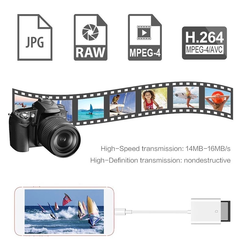 Card Reader OTG Tipe C Ke SD / TF USB C 8 Pin Untuk Handphone