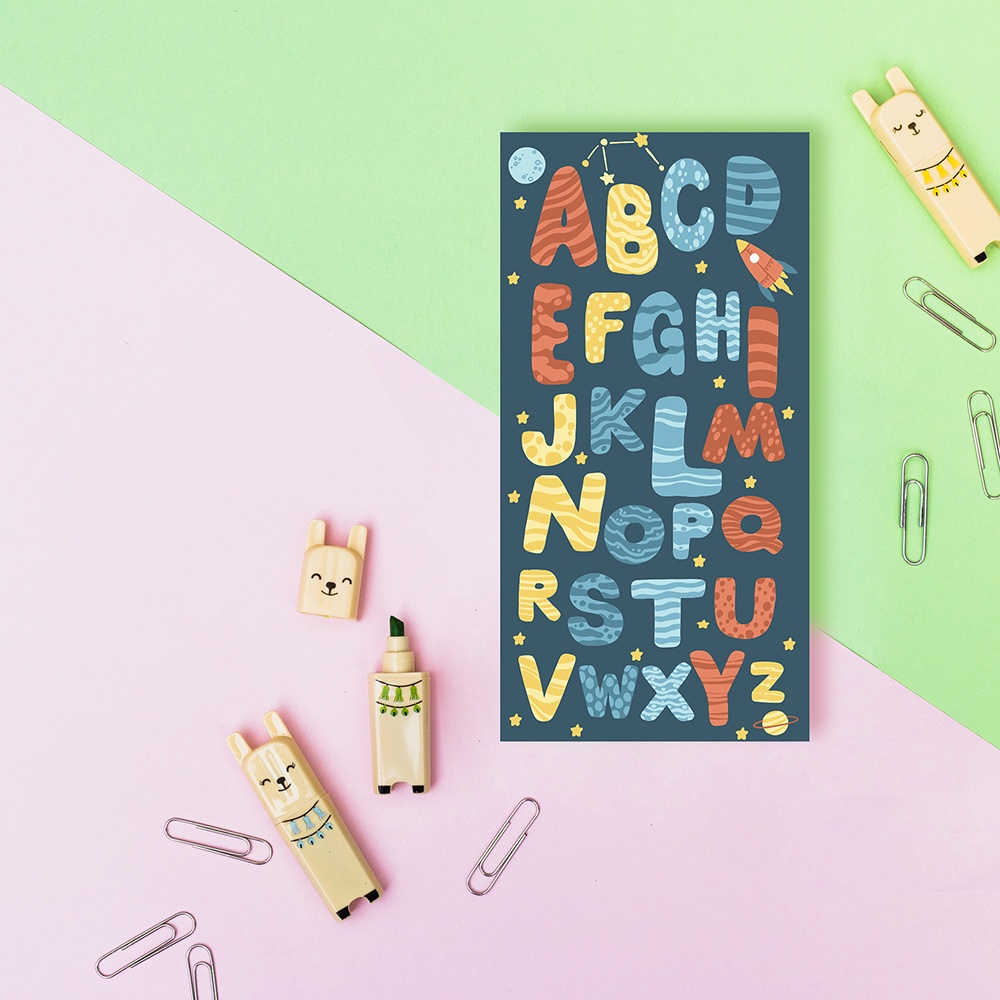 Hiasan Dinding Kamar Anak Dekorasi Bermain ABC Poster Rainbow (KIDS-04)