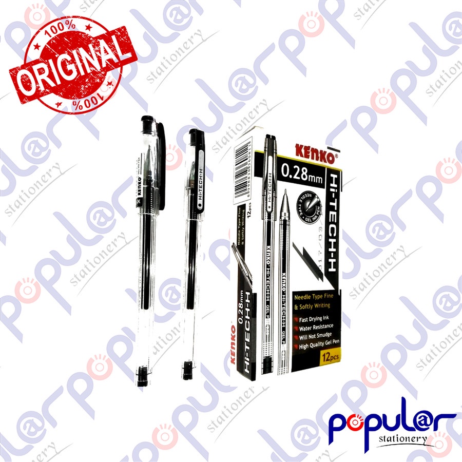 

Ballpoint / Pulpen / Pena Kenko Gel HiTech 0.28 - Hitam / Biru