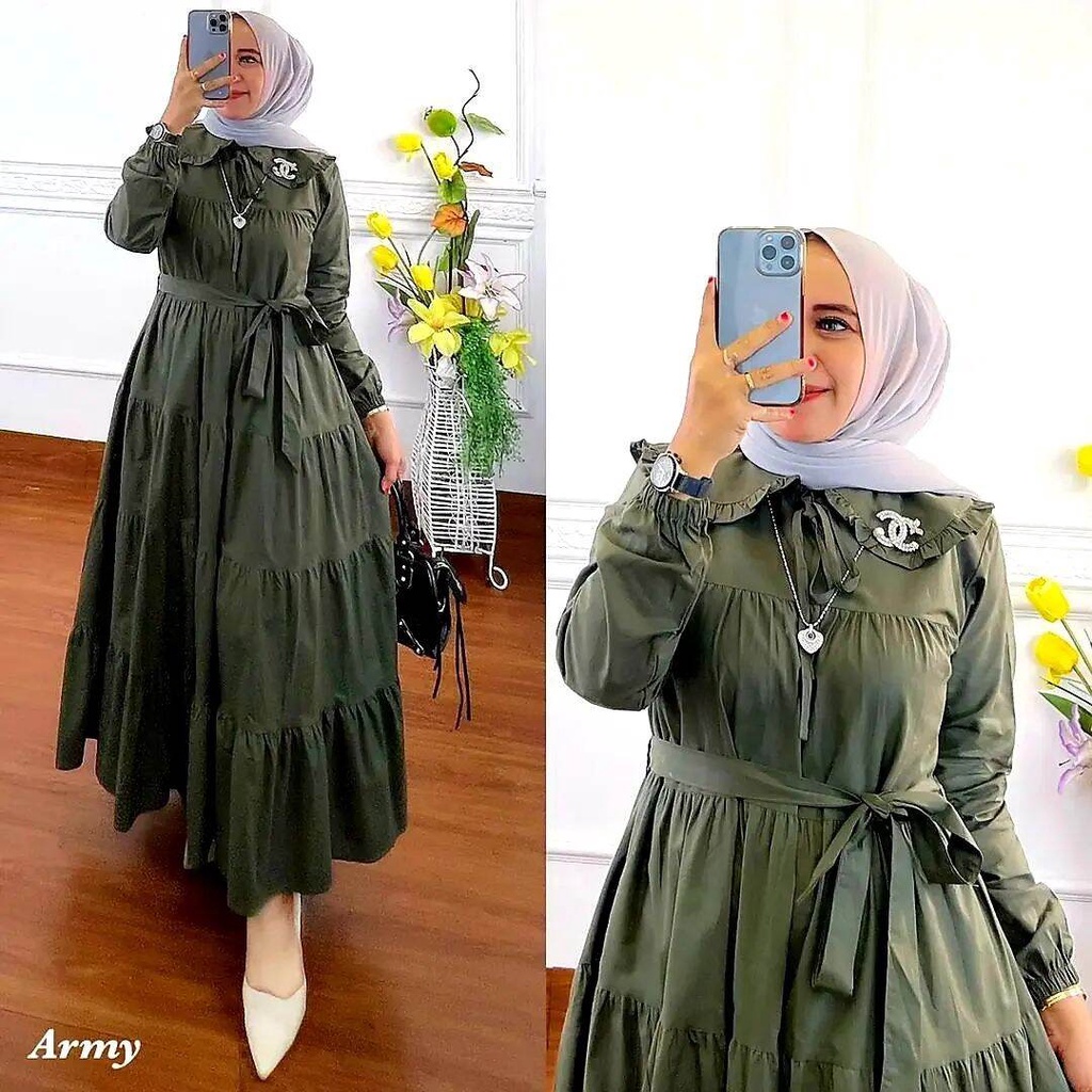 AMORA BL DRESS BAHAN KATUN RAYON DAPAT GAMIS WANITA ( TIDAK TERMASUK HIJAB ) Gamis Wanita Terbaru Ga
