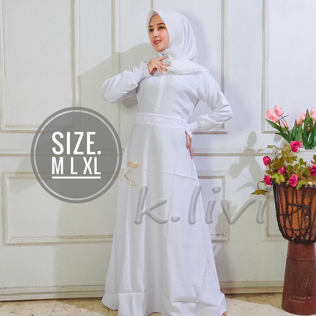 Gamis Putih Wanita Gamis Polos Gamis Terbaru 2022 Busana Muslim Wanita Gamis Manasik