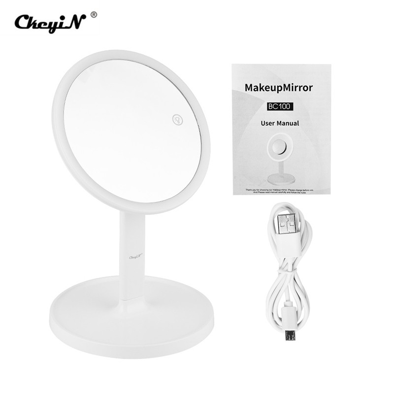 

CkeyiN Desk Mirror LED Mirror for Makeup Mirror with Double Sides 1x/7x Magnification Cosmetic Mirror Vanity Mirror MA065