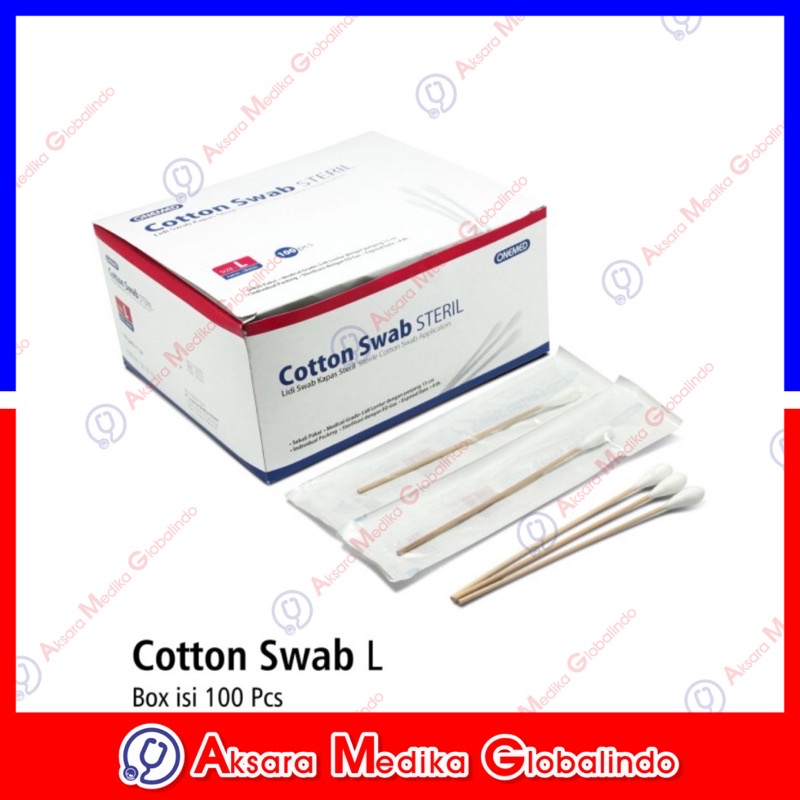 COTTON SWAB STERIL KAPAS STERIL ONEMED #AMG